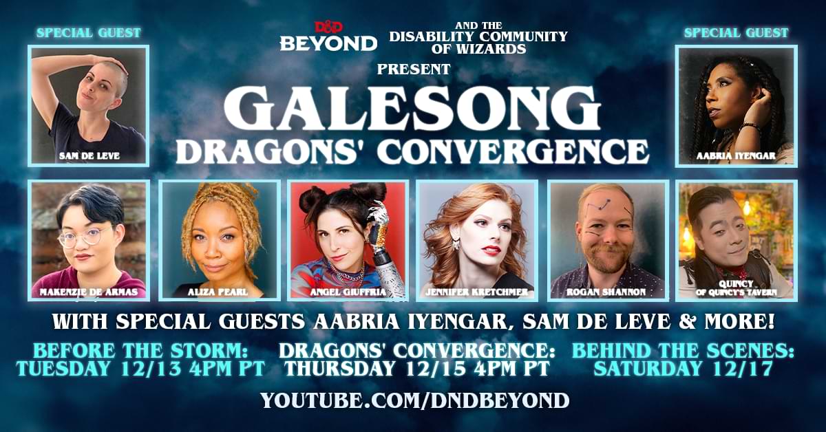 Promotional graphic for Galesong: Dragons' Convergence features the cast and dates of the event, December 13, 15, and 17