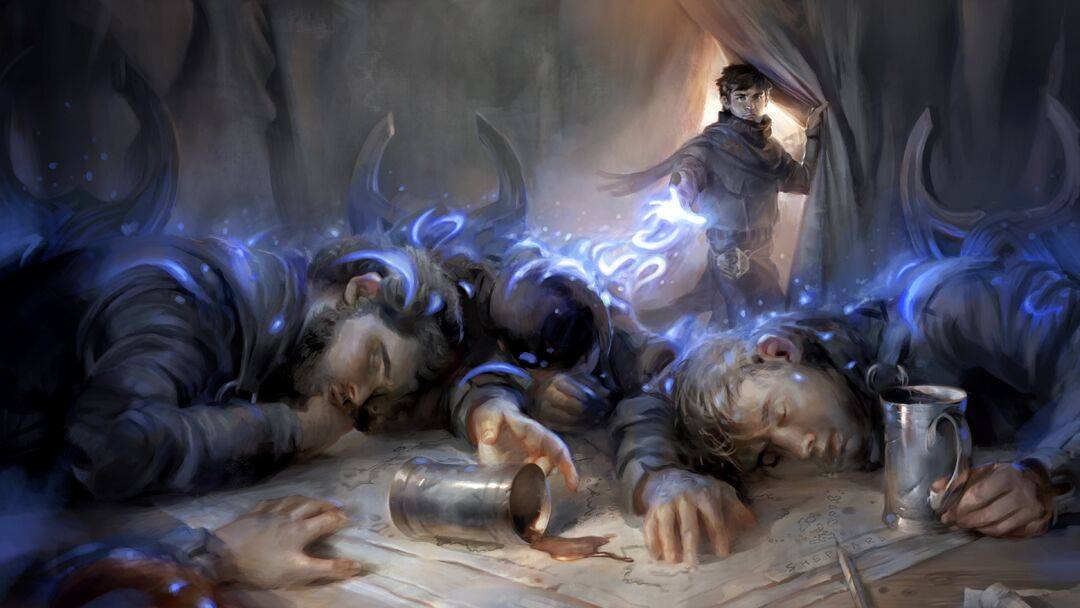 A mage puts guards to sleep