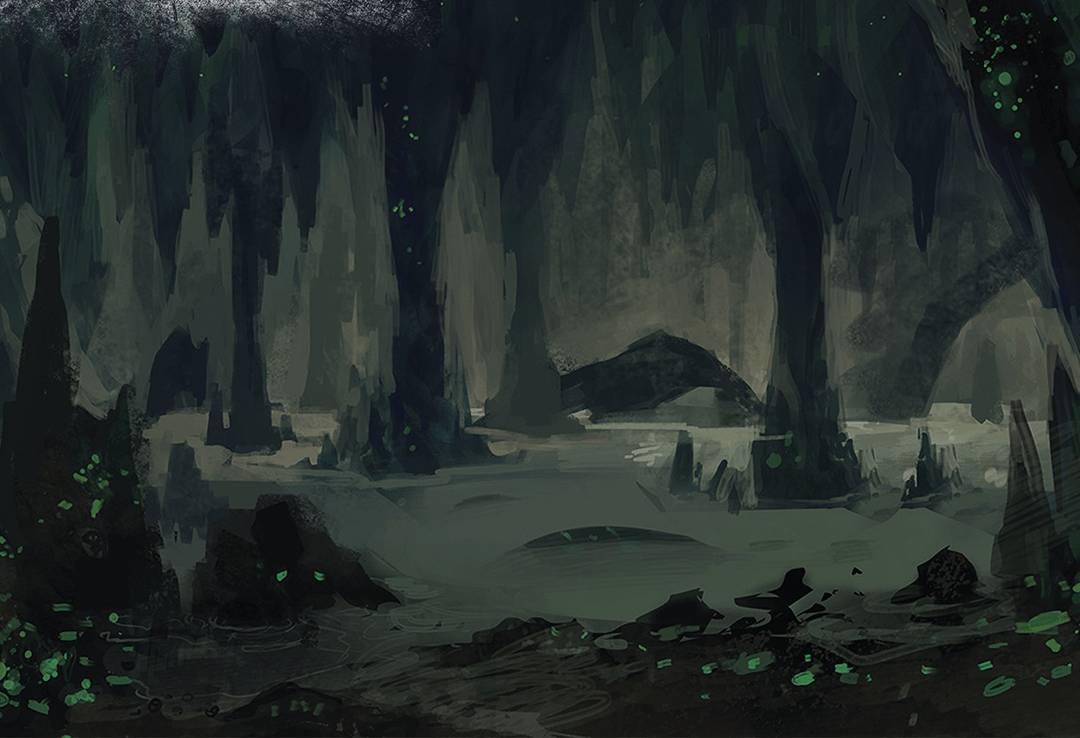 A dark cavern in the Underdark