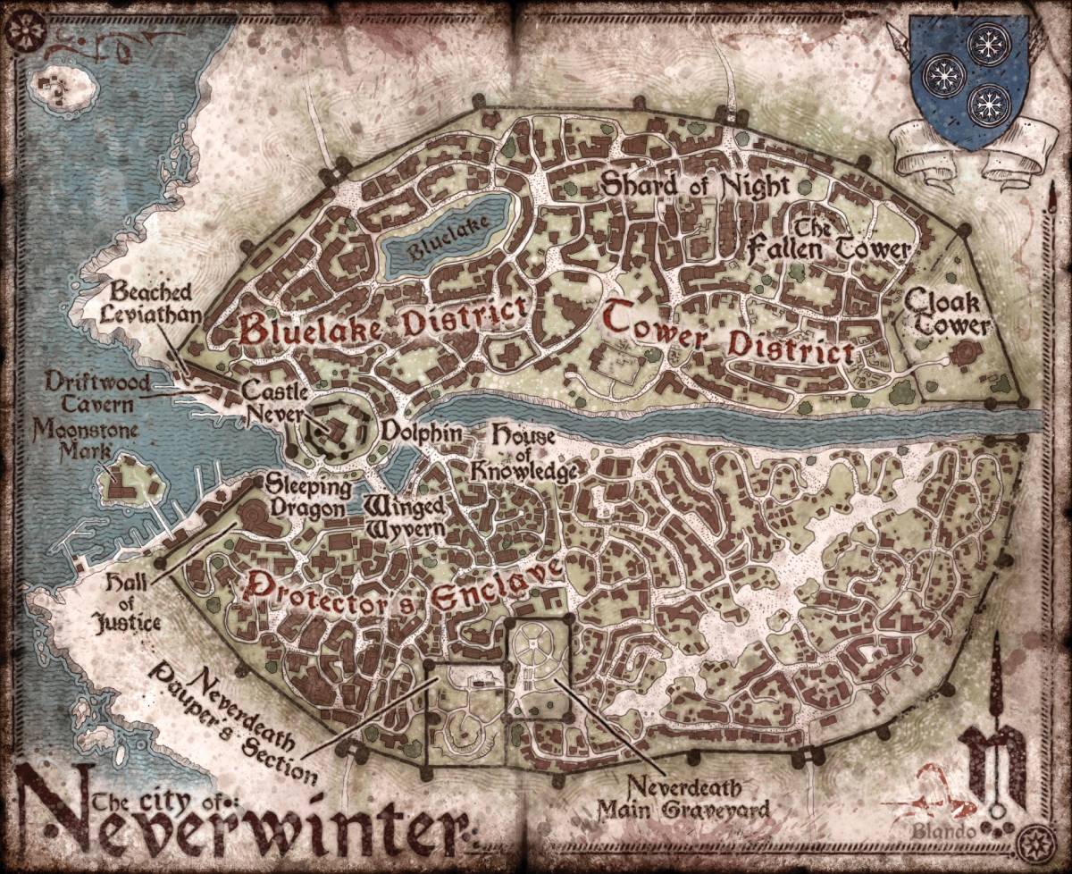 A map of Neverwinter