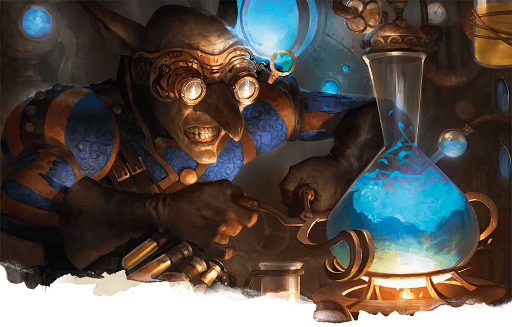 A goblin brewing a potion