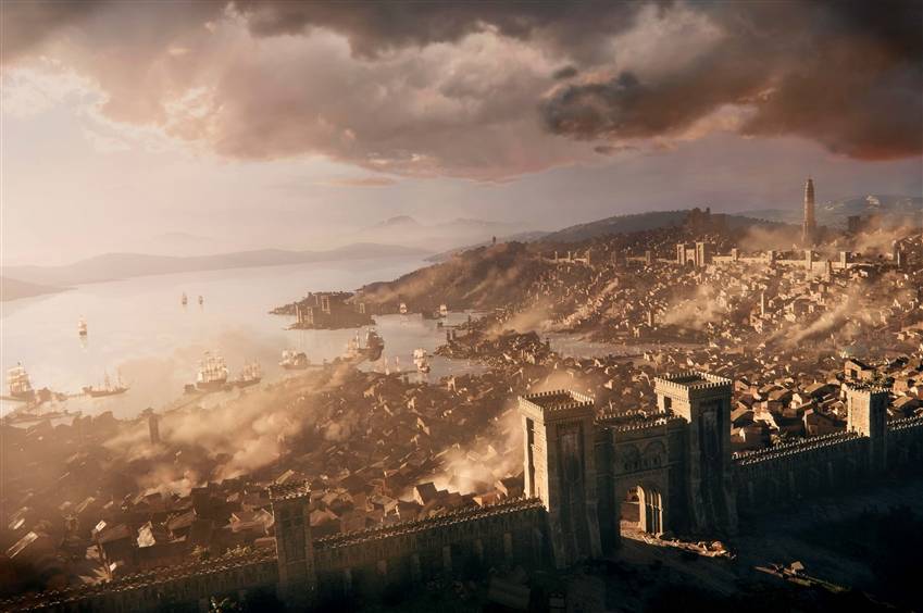 Baldur's Gate sprawls out towards the coast.