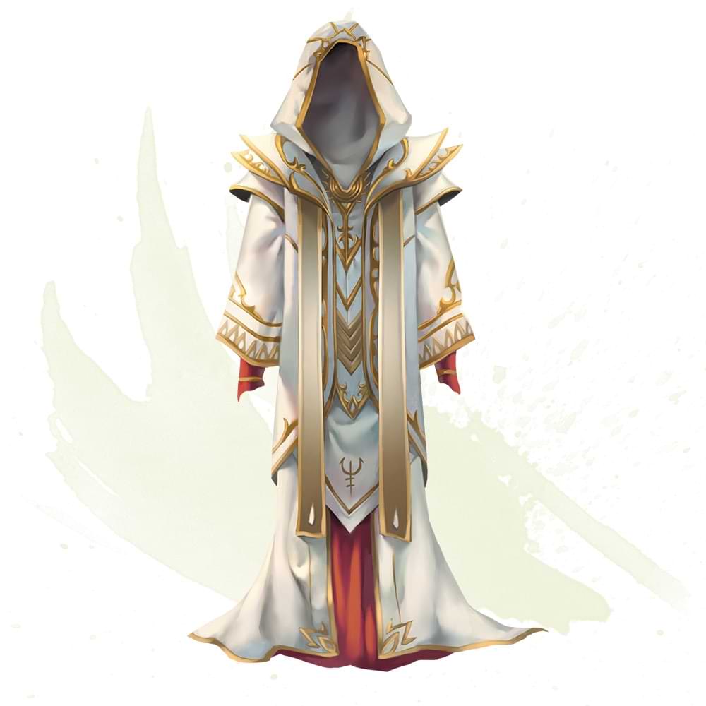 A set of white and gold robes