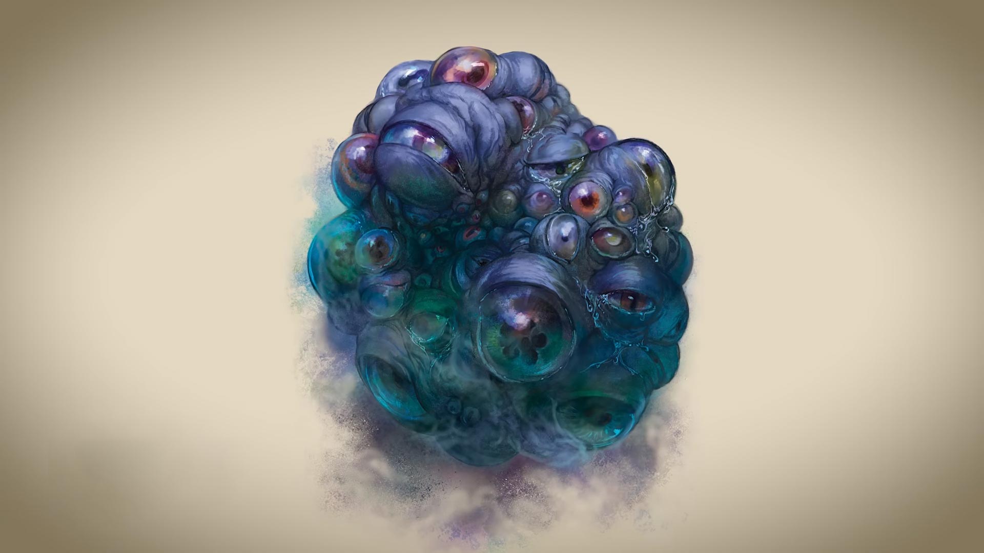 An oculorb pictured as a massy lump of blue flesh with protruding eyes