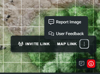 Screenshot of D&D Beyond Maps' Safety and Feedback tools.