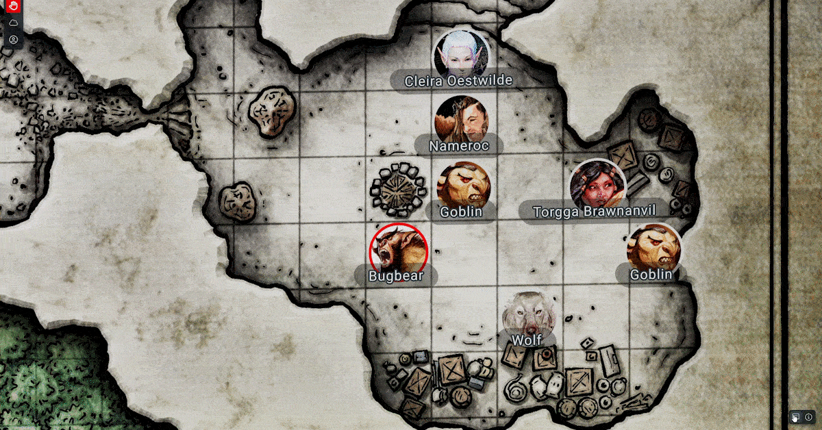 Screenshot of D&D Beyond Maps' Game Log.