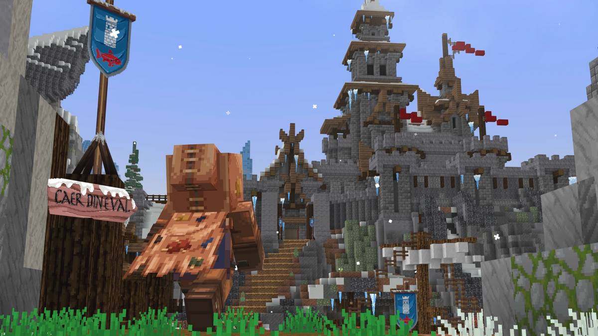 A picture of Caer Dineval in Minecraft.