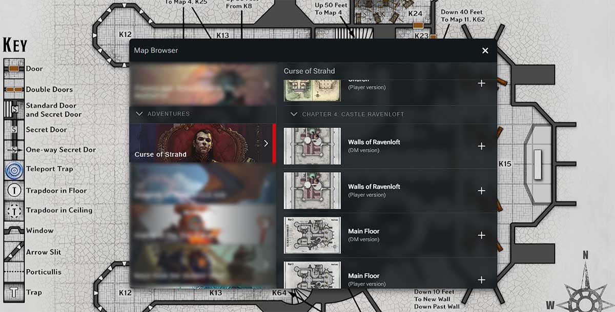 A screenshot of the Maps tool showing the new Castle Ravenloft maps