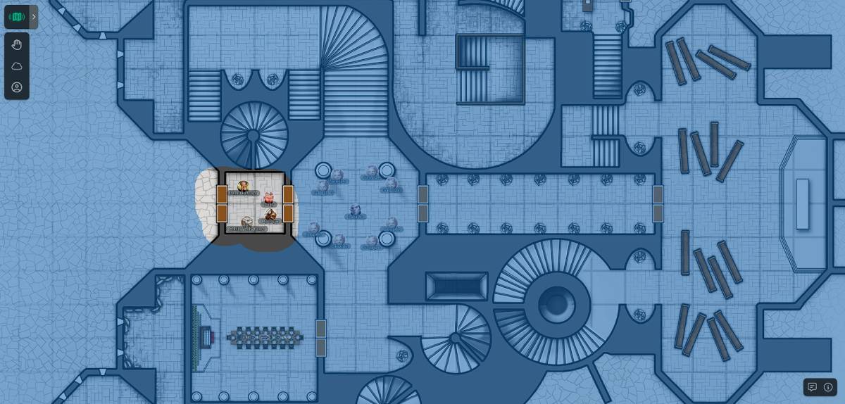 Screenshot of the main floor of castle ravenloft in D&D Beyond's new map tool
