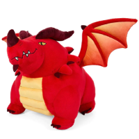 A plush, chubby red dragon