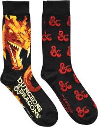 Two pairs of D&D-themed socks