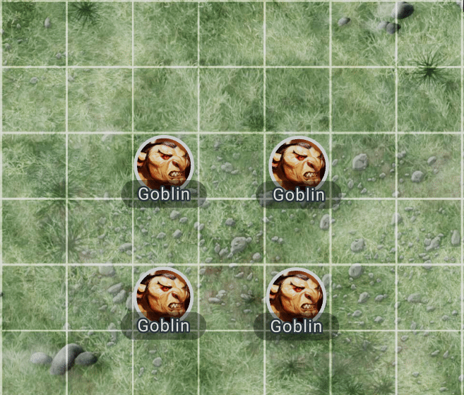 A gif showing goblin tokens being renamed in the Maps tool