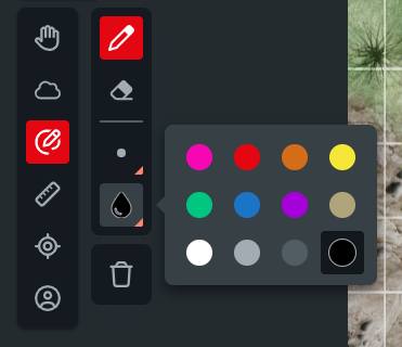 Screenshot of the Draw feature options in D&D Beyond Maps