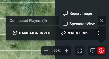 Screenshot of the Spectator View popup in D&D Beyond Maps