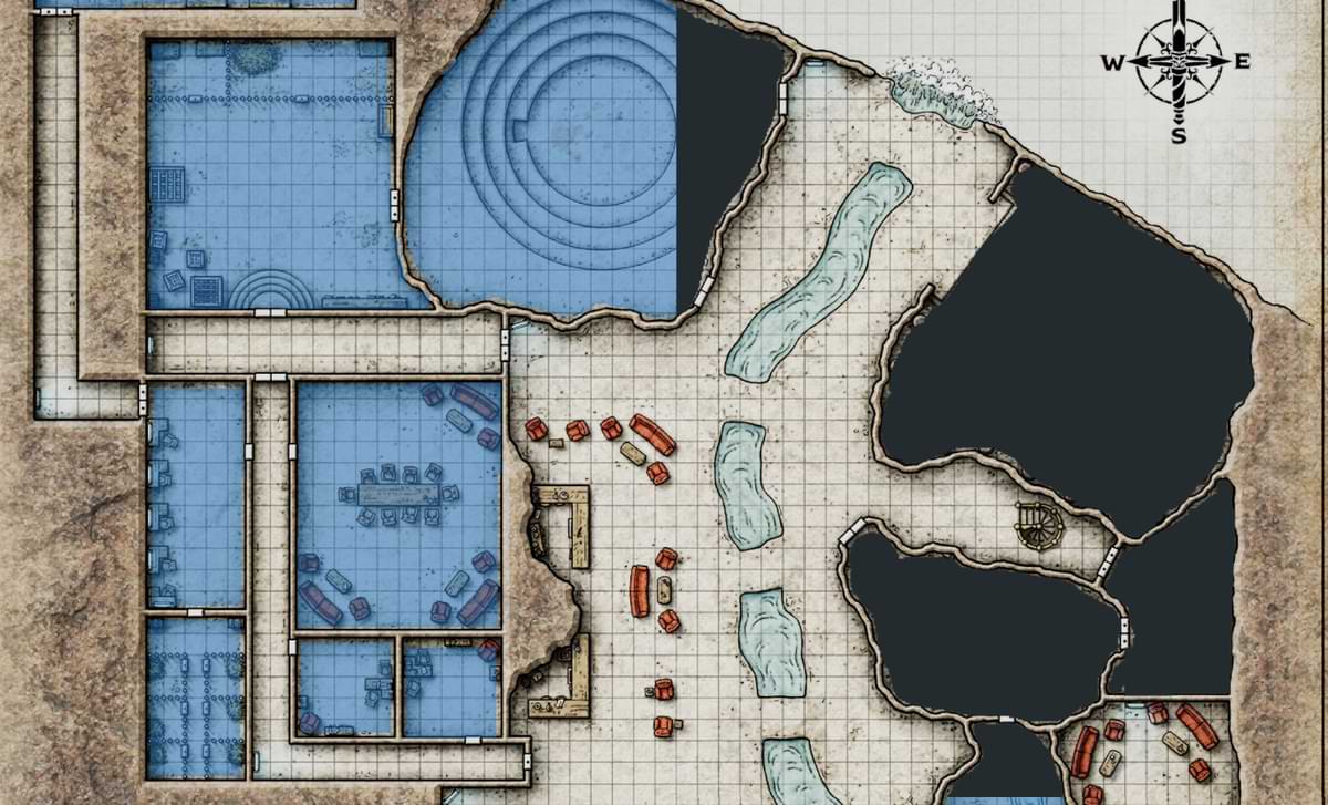 A map showing how fog of war works in the Maps tool