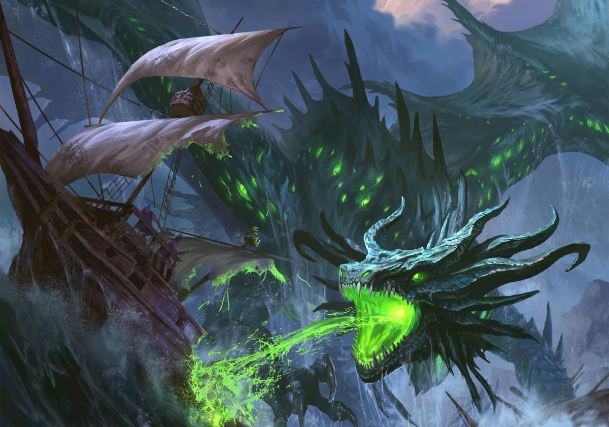 YSERTHRAX BREATHES A CORRUPTING POISON ONTO A NAVY OF WOULD-BE HEROES WHO DARED THREATEN HER MIGHT.
