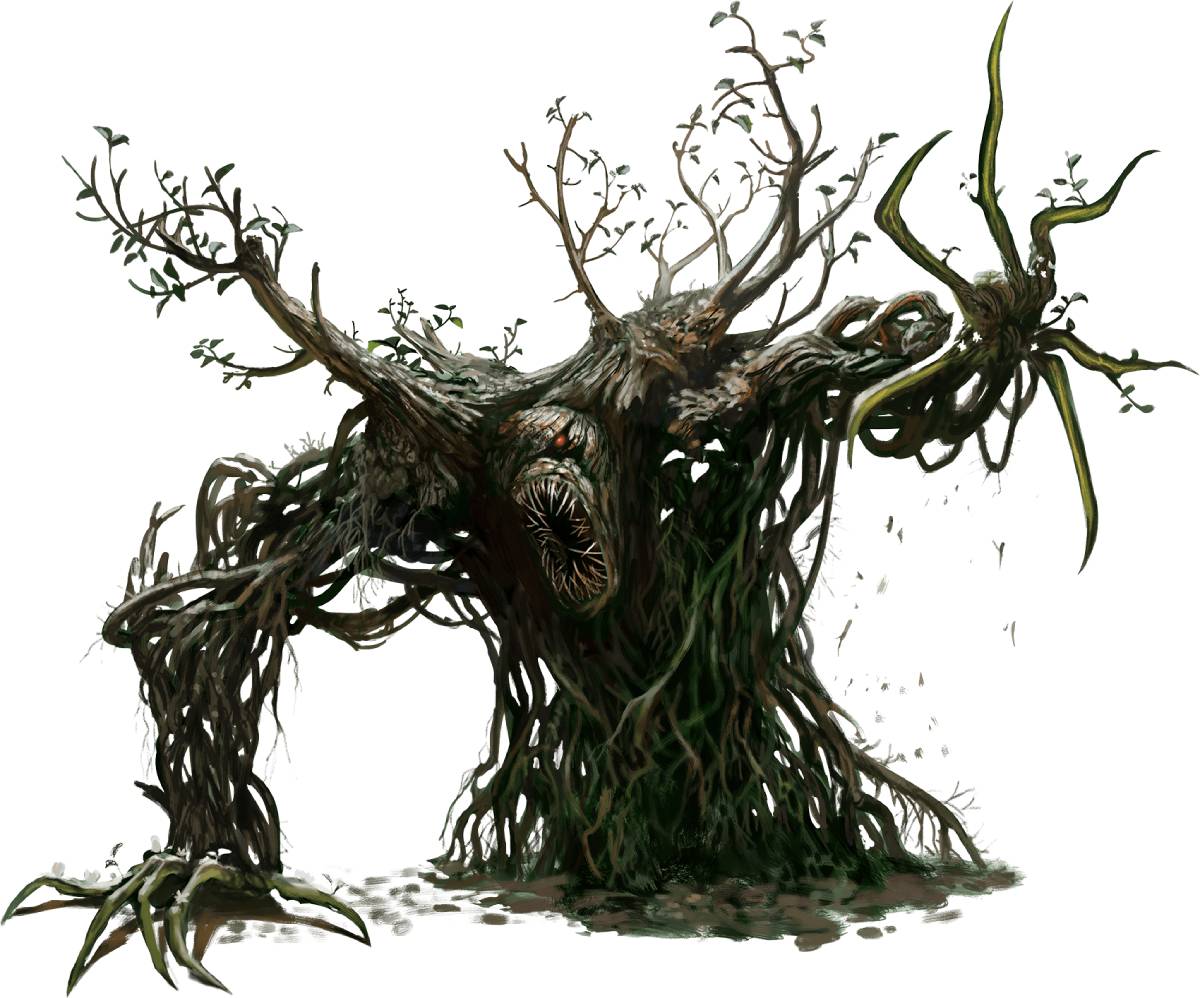 A shambling mound made of plant matter.