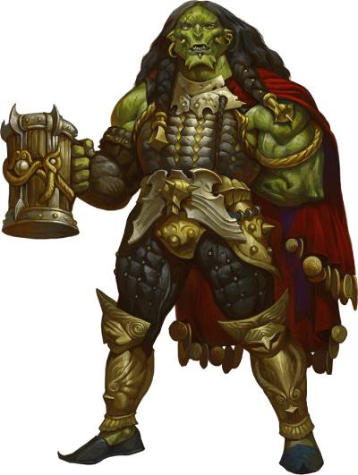 Dohma Rasokvar in gold and silver armor with a red cape