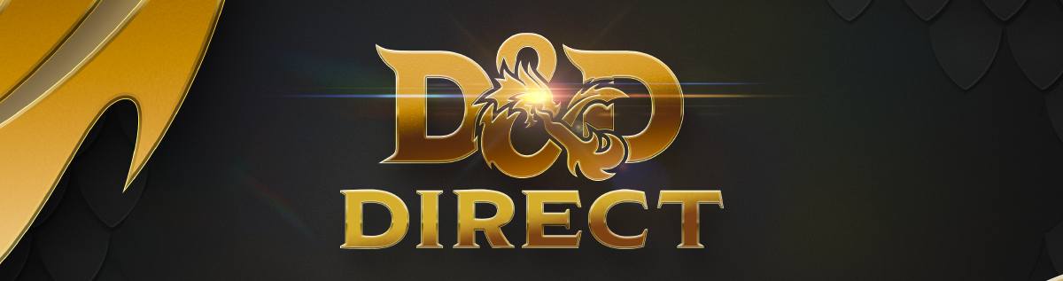 Gold letters on a dark grey background read "D&D Direct"