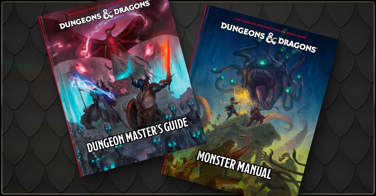 The covers of the 2024 Dungeon Master's Guide and 2024 Monster Manual