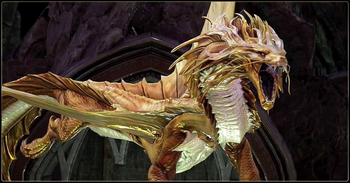 A 3D-rendered gold dragon, seen in Project Sigil