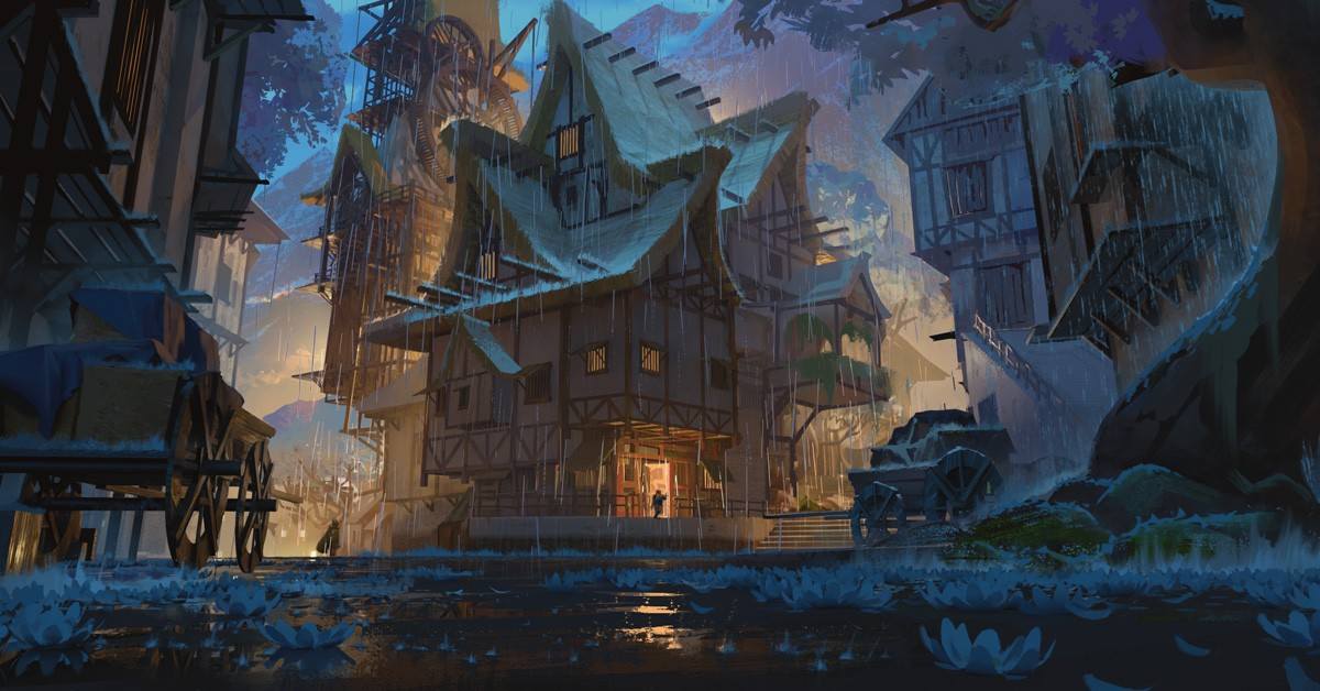 A Rogue's Bastion, which appears as a Thieves' Guild in a dark alley