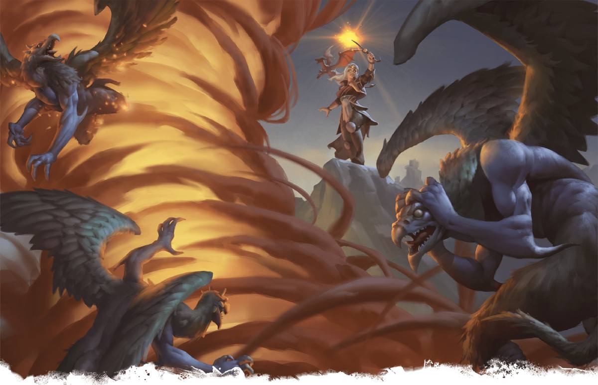With her spell, Jallarzi’s Storm of Radiance, the Warlock Jallarzi makes vrocks regret leaving the Abyss