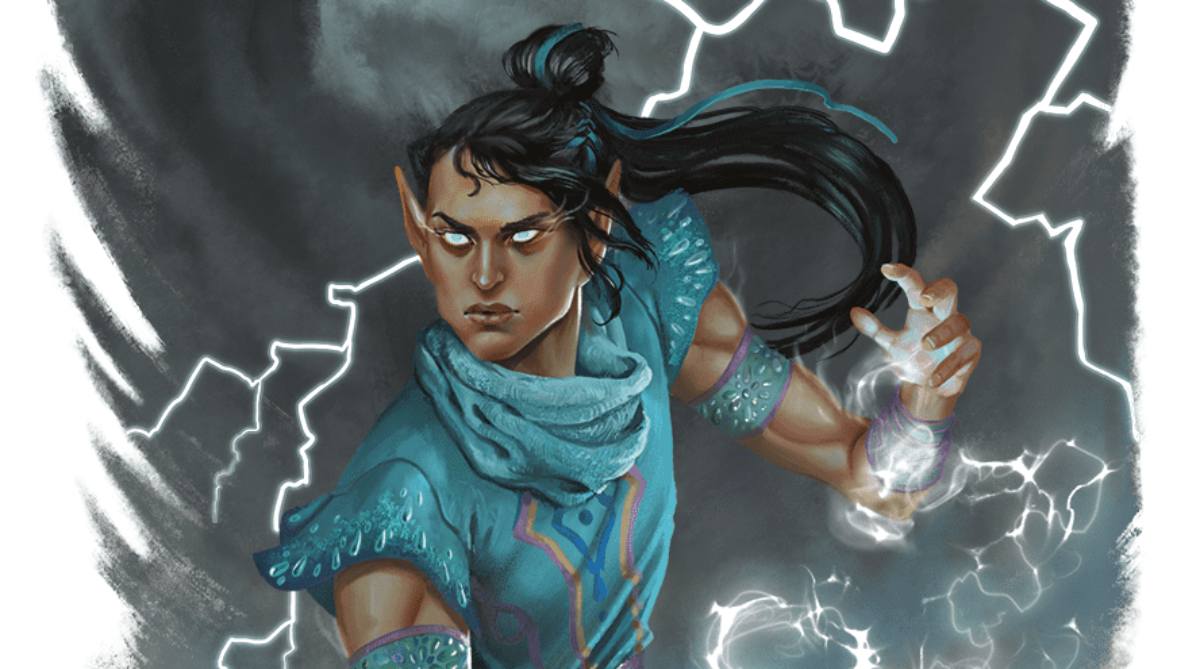 A Wizard harnessing storm magic.