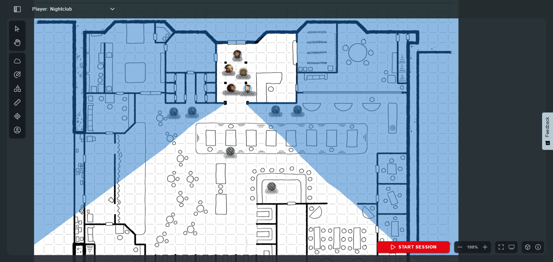 A gif of starting a combat encounter in Maps. 