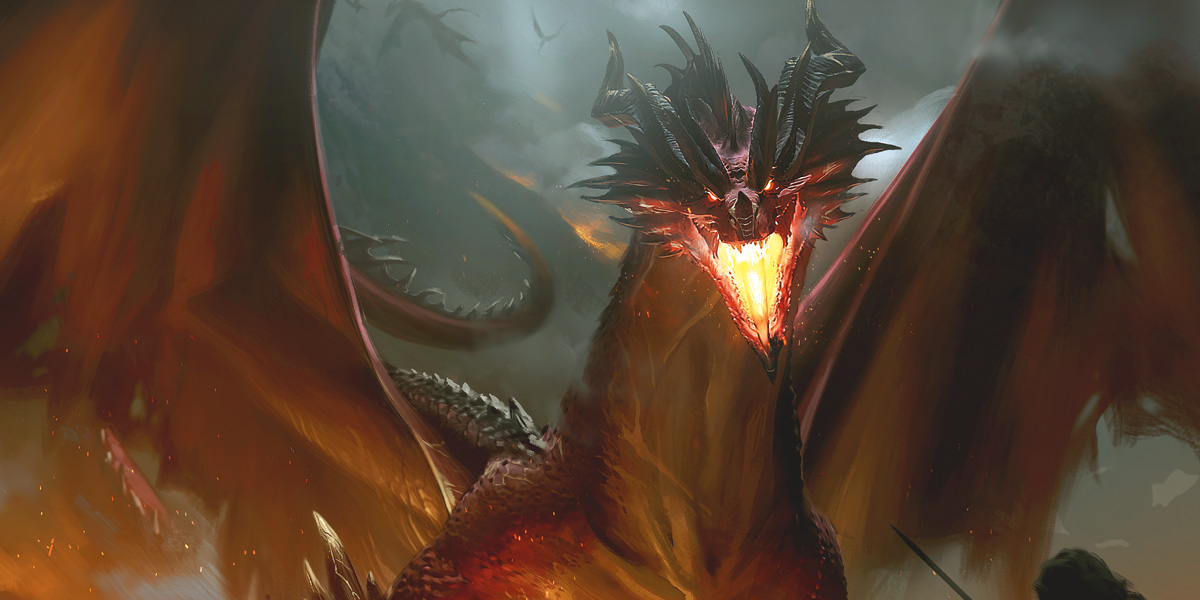 An Ancient Red Dragon prepares its Fire Breath