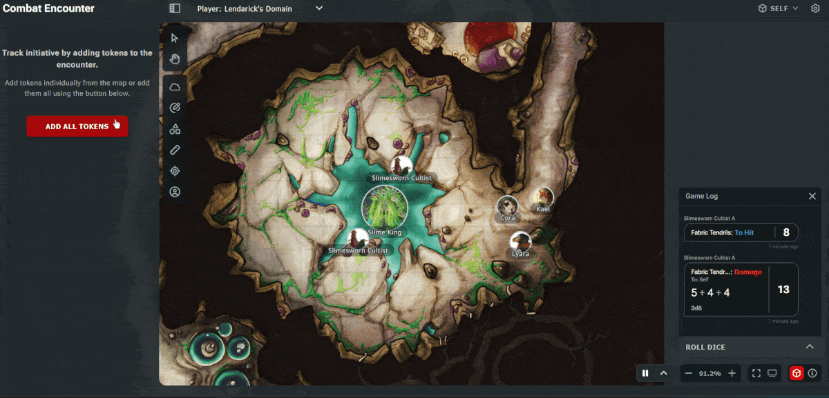 A gif of combat using Maps