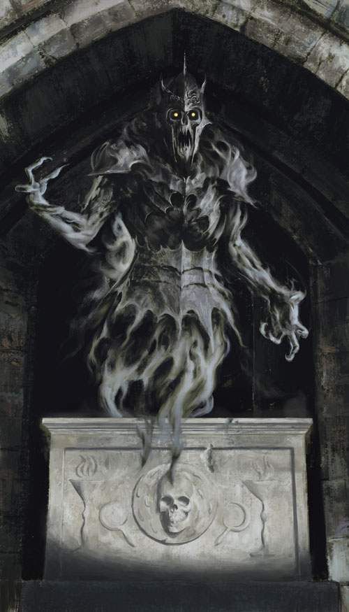 A wraith rising from a tomb