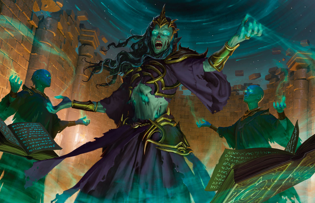 A Lich and its initiates participating in a ritual