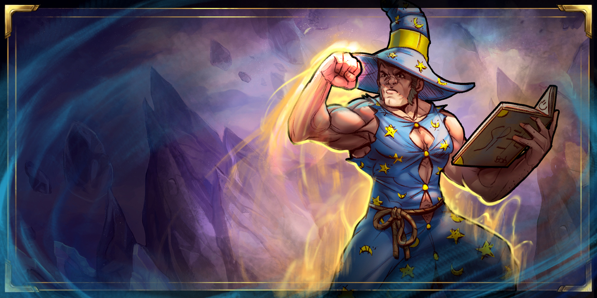 A Muscle Wizard Barbarian flexes his biceps.