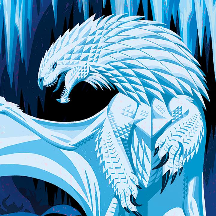 A story-book-style white dragon