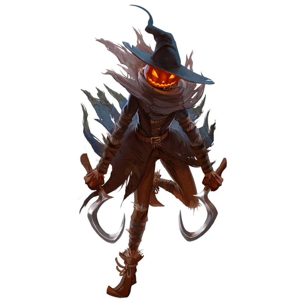 A pumpkin headed creature