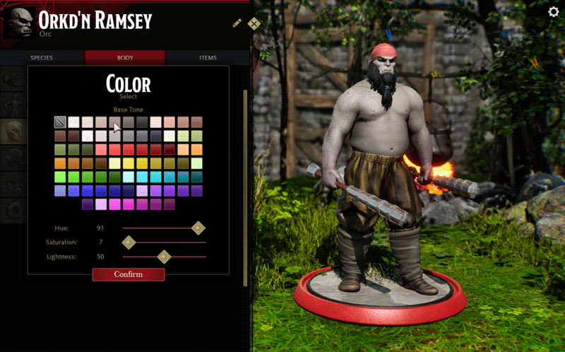 The new skin tone functionality in Sigil