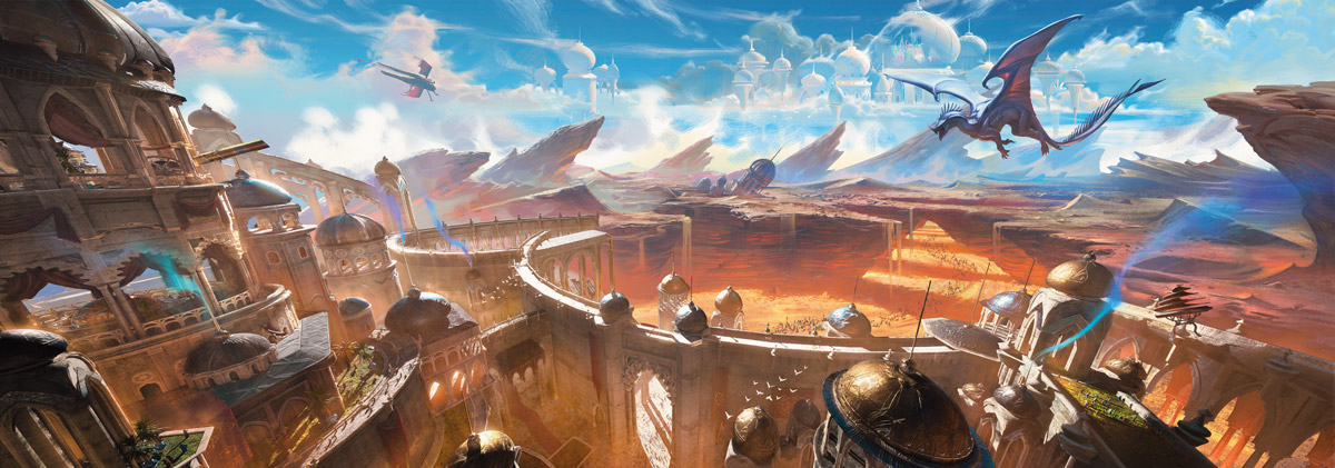 Sun-baked dunes, cloud-palaces, and the sprawling metropolis of Calimport