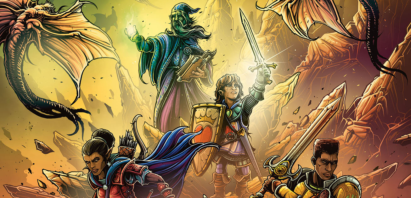 Heroes holding magical items