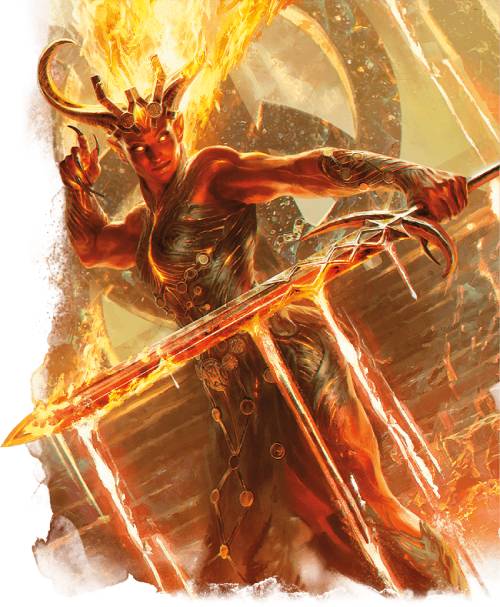 An efreeti forging a blade.