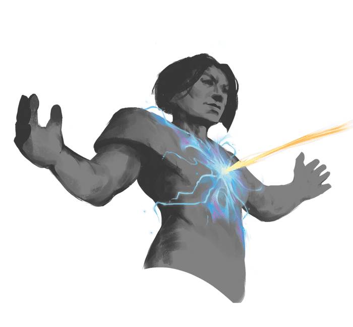 An illustration of a Sorcerer absorbing a spell