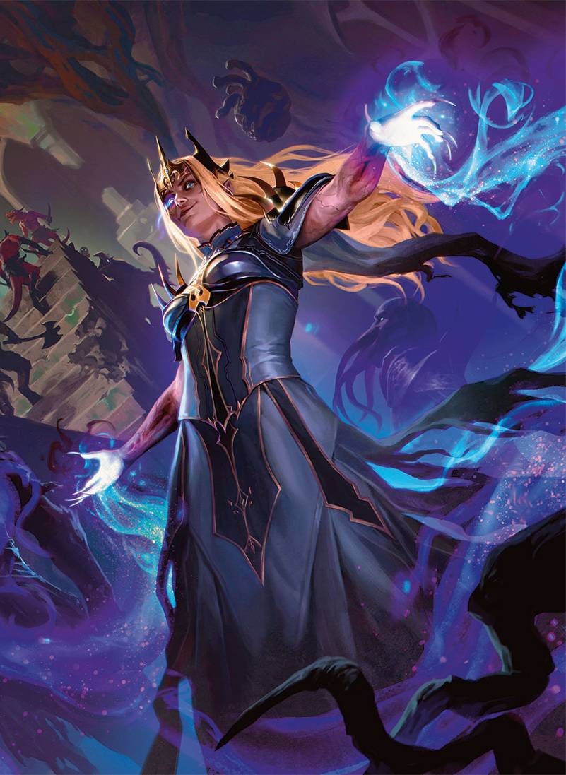 A lich channeling dark magic