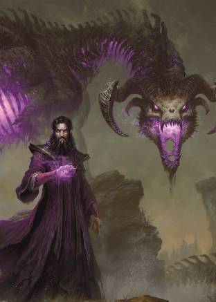 A lich channeling dark magic