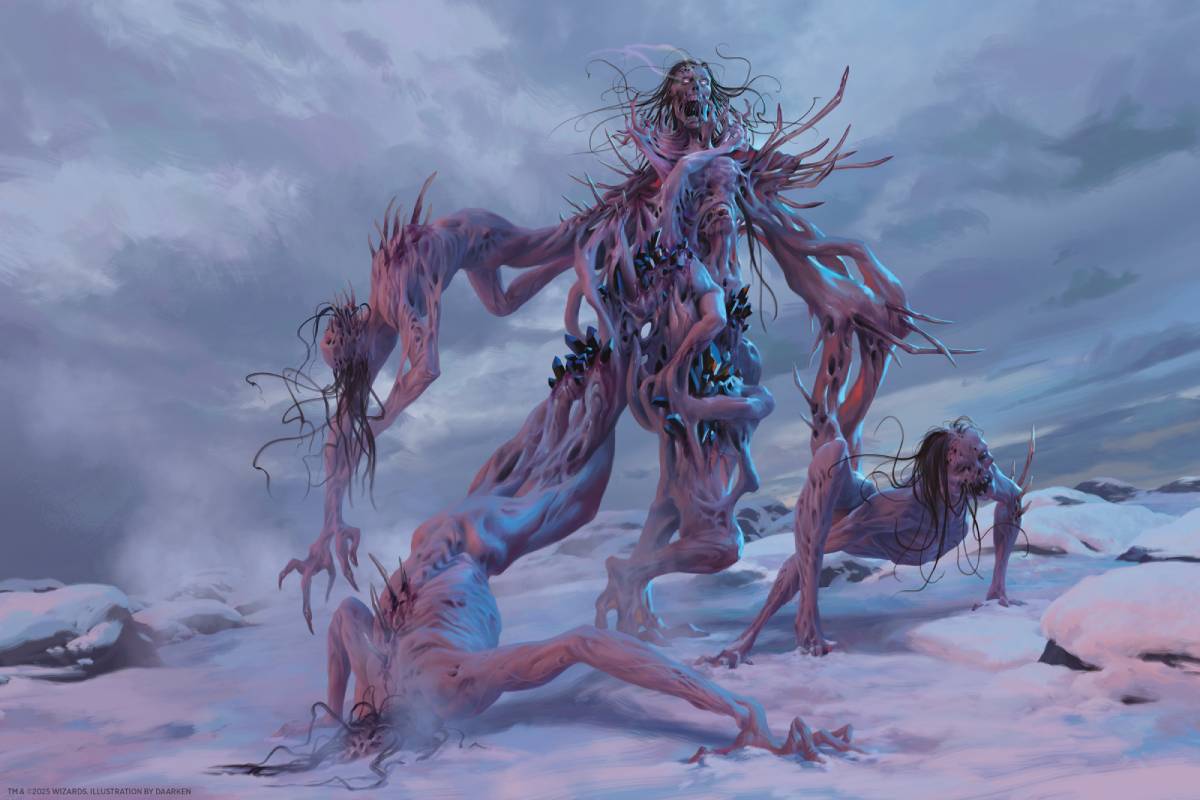 Zlan, a towering horror made of fused bone and writhing bodies