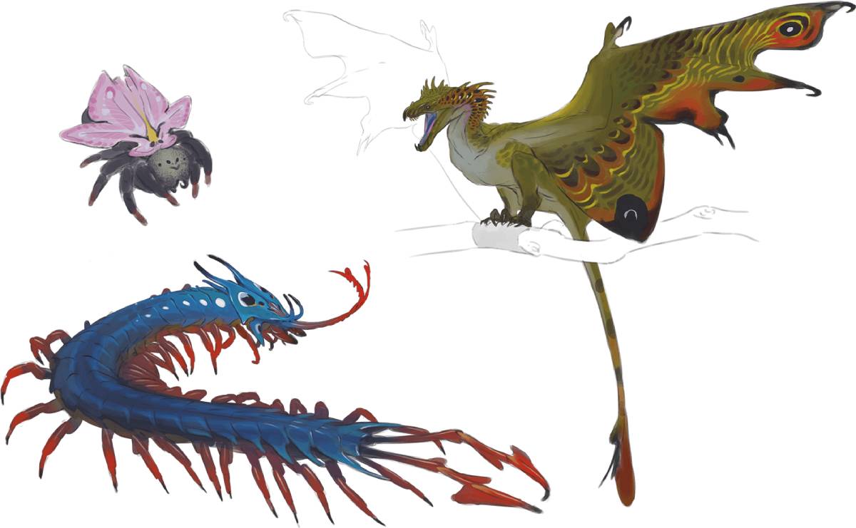 Art of various Moonshae creatures
