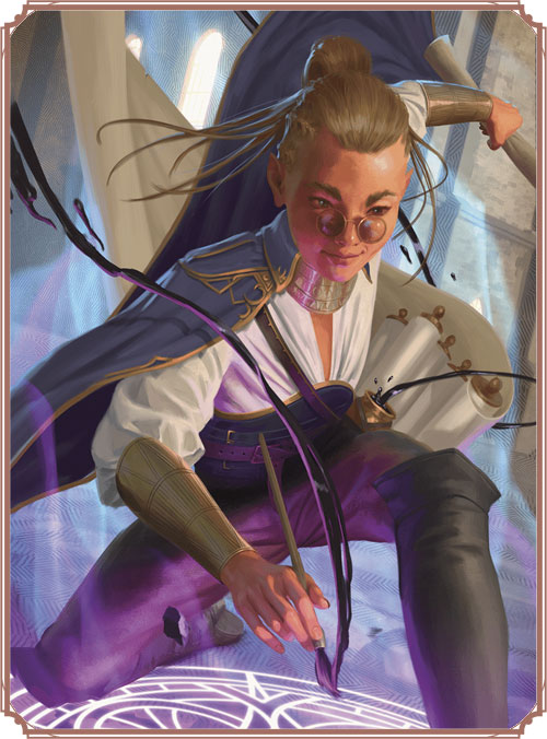 Cartographer Artificer holding a glowing magical map