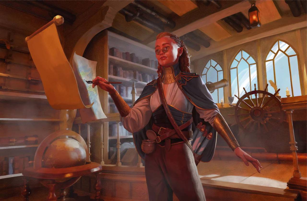 Cartographer artificer conjuring luminous map sigils