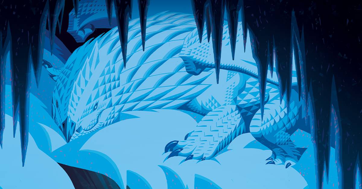 A story-book-style white dragon