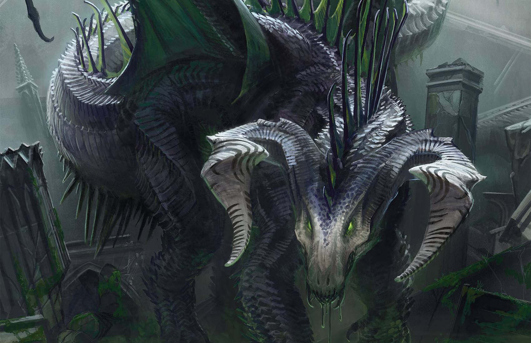 As terrifying as it is titanic, an ancient black dragon eradicates unwanted life in its despoiled territory