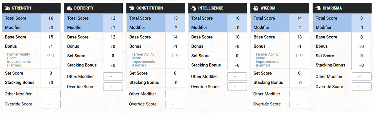 A screenshot of the D&D Beyond Character Builder's ASI section.
